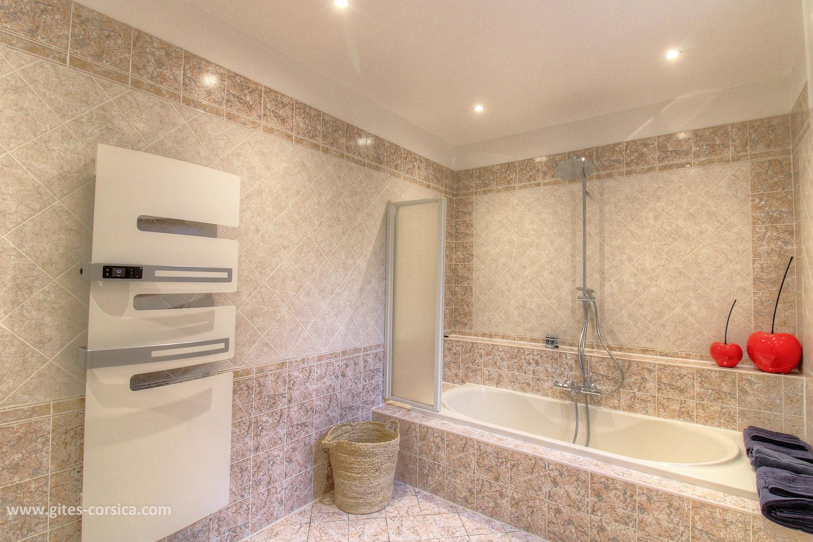 Chambre d'hôtes à Calcatoggio, la côte ouest, en Corse du Sud, labellisé Gîtes de France : la salle de bain photo 11