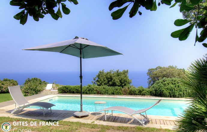 Maison d'hôtes à Brando, Grand Bastia, Haute-Corse, labellisée Gîtes de France Corse : la piscine N ° bed and Breakfast57251 BRANDO - Corse - Villa Elisabeth - Maison d'hôtes à Brando, Grand Bastia, Haute-Corse, labellisée Gîtes de France Corse : la piscine